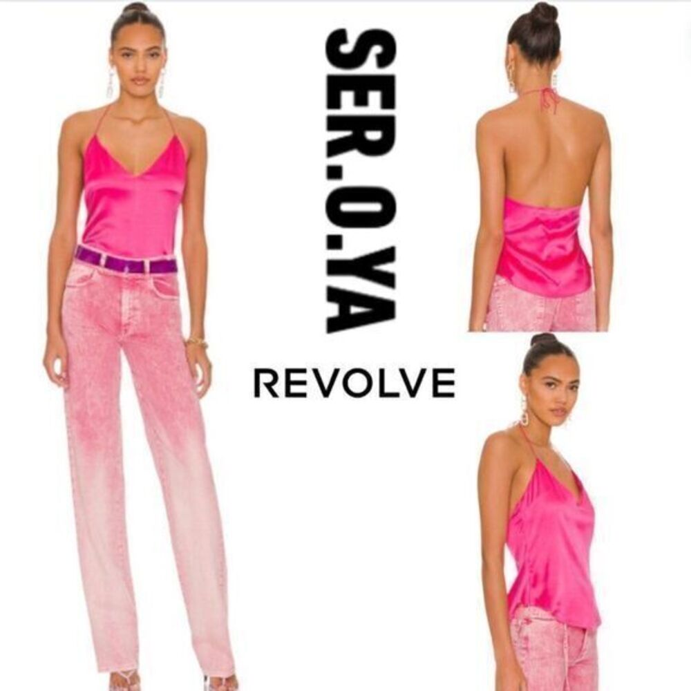 SER.O.YA Revolve Silk Rachel Top In Fuchsia‎ Purple Pink Size Xtra Small